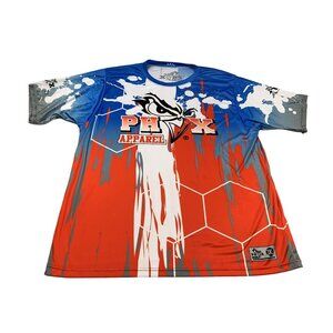 PHX Apparel Men's 3XL Red Performance Shirt Hexagon All over Print Athletic Wear